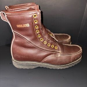 Men's Insulated Brown Boots- Vintage “Kinney Shoes”